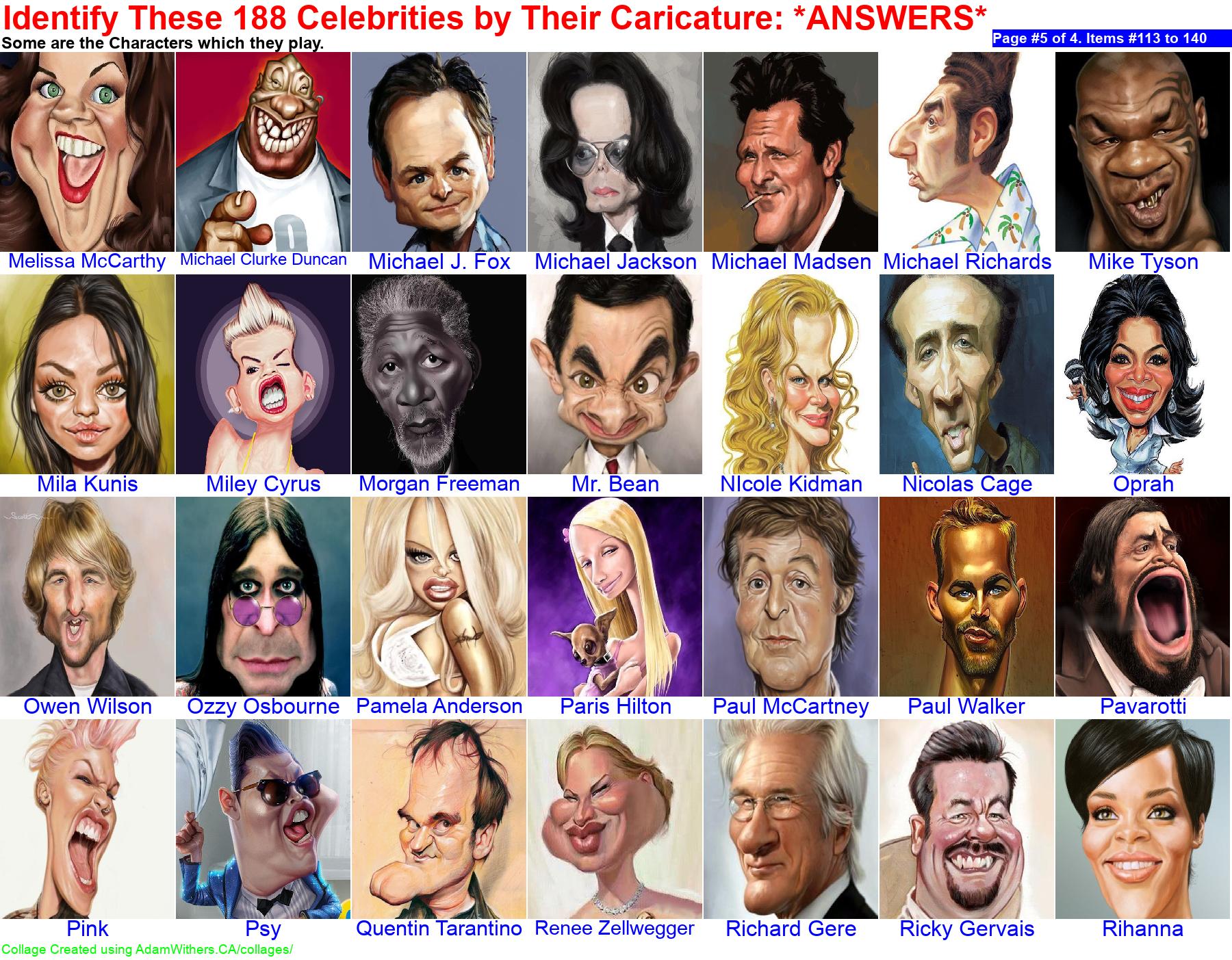 CollageA: guessCelebsCaricatures Page 5